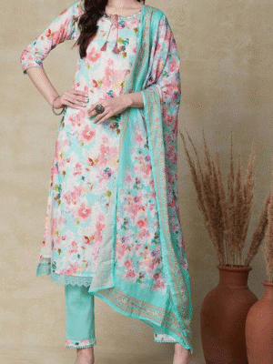 Printed Straight Cut Kurta with Pant & Dupatta