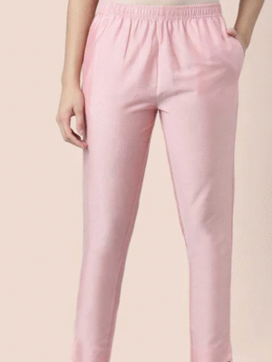 Women's Straight Pants with Metallic Finish