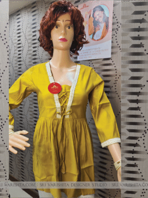 Stylish mustard yellow short top