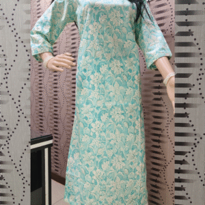 Mint Green Floral Printed Stright Kurti  